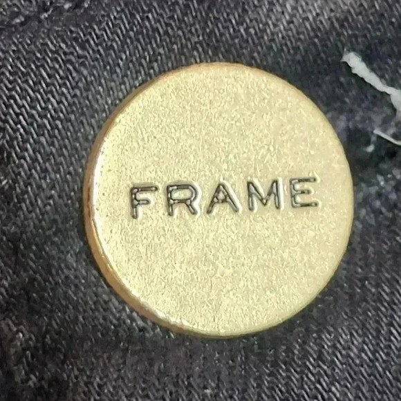 Frame Denim Le Skinny De Jeanne Jeans in Film Noir Black Distressed Size 24 - Picture 7 of 9
